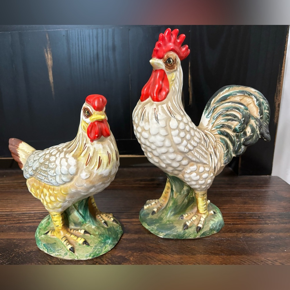 Vintage Rooster and Hen